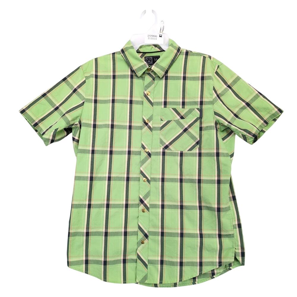 Magpul Industries Green Plaid Snap Front Shirt Men's M Tactical Casual Short Slv